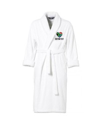 South Africa Flag Heart Shape Embroidery Logo with Custom Text Embroidered Bathrobes